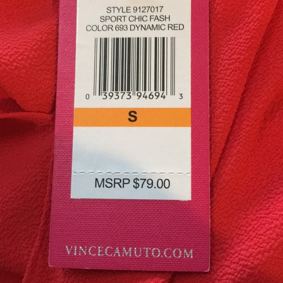 🔥 NWT Vince Camuto Orange Cold Shoulder Blouse - Picture 6 of 8